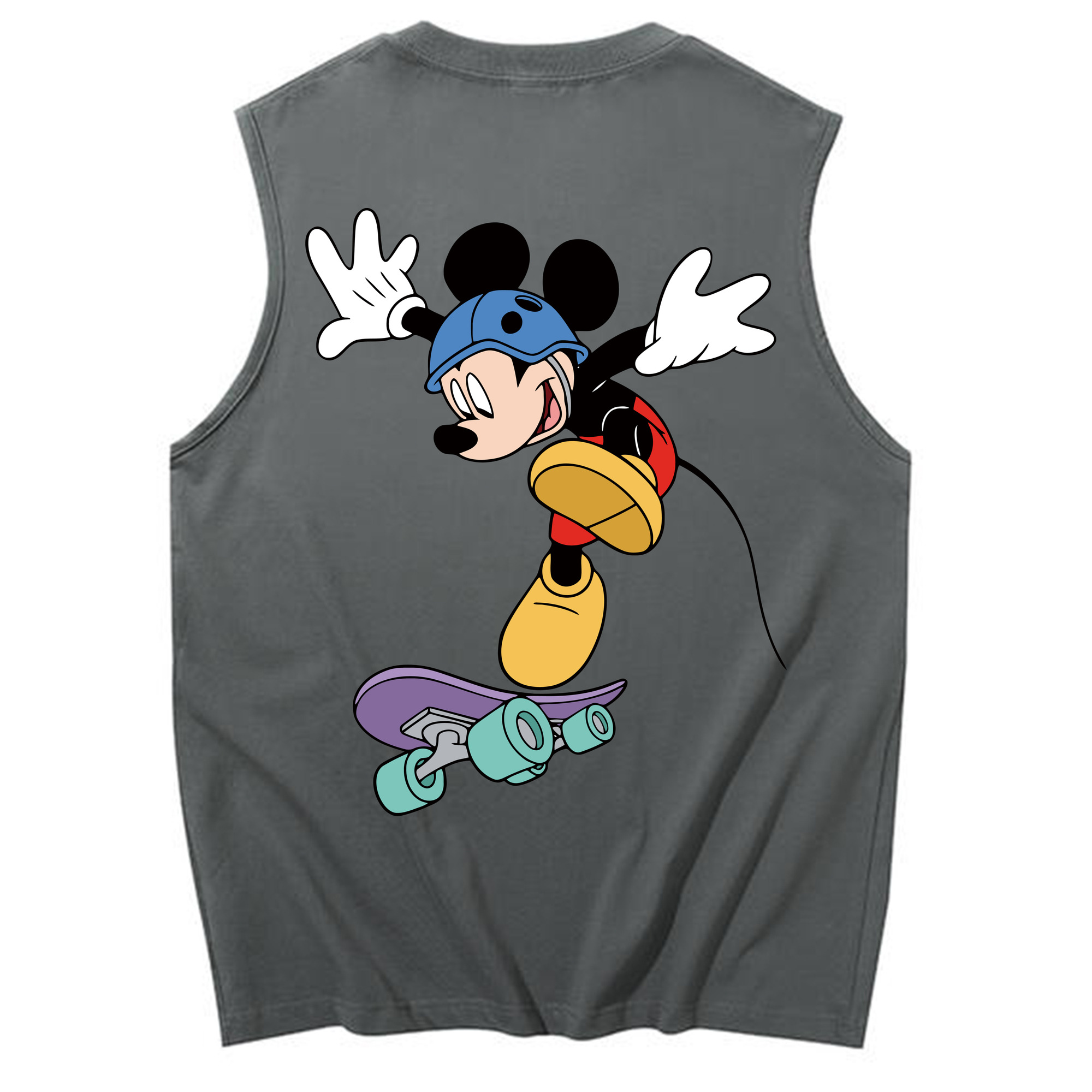 ミッキーマウス Mickey Mouse コットン100％タンクトップ（背面プリント）